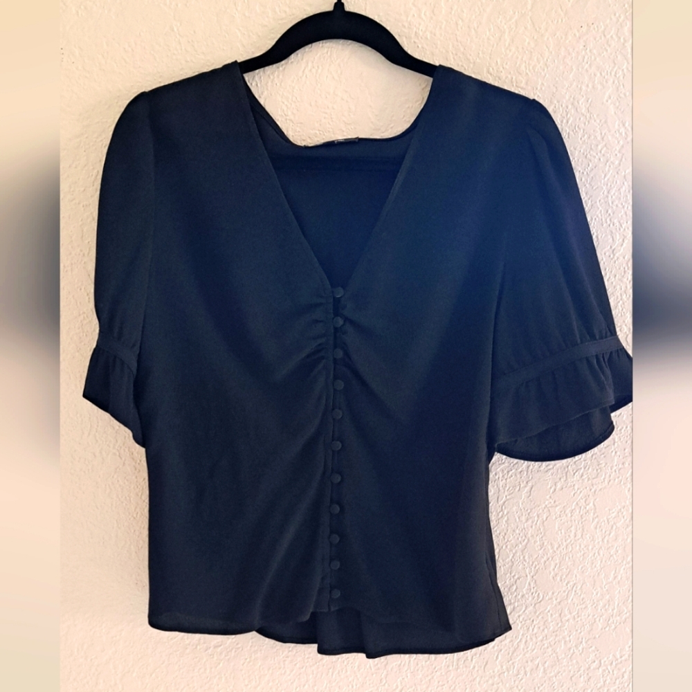 Madewell black blouse, size M